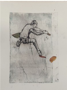 1. místo Sebastián Sasín, Bouldering, papíroryt, ZUŠ D. Lidmily Ostrava-Svinov