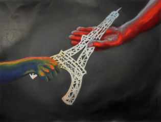 Alexandra Drabálková, Okamžik, kombinovaná technika, ZUŠ J. Valčíka Ostrava-Poruba