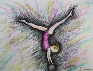 Barbora Bukovská, suchý pastel, Jazykové gymnázium Pavla Tigrida Ostrava