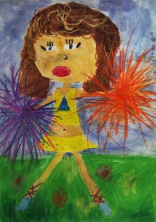 Emma Axmannová, Roztleskávačka, kombinovaná technika, 8 let, ZŠ Šrámkova Opava