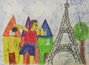 Emma Lauterbachová, olejový pastel, Wichterleho gymnázium Ostrava