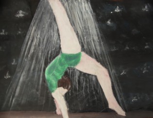 Karolína Kornačíková, Gymnastika ve světle, tempera, ZŠ Matiční Ostrava