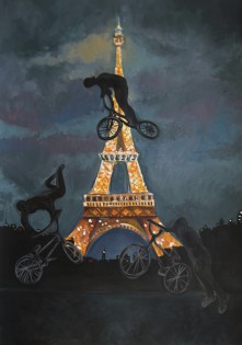 Kitija Jermolajeva, Night drive, tempera, Dagdas Vidusskola, Dagda, Lotyšsko