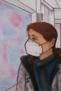Klára Zálešáková, suchý pastel, Jazykové gymnázium Pavla Tigrida, Ostrava-Poruba