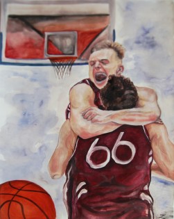 Lana Žvirble, Emotions in Sport, akvarel, Dagdas Vidusskola, Dagda, Lotyšsko