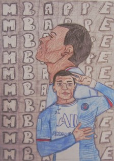 Marie Natálie Kurucová, Mbappé a jeho výhra, pastelka a tužka, ZŠ Alšova Kopřivnice