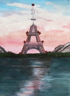 Michaela Dziadková Paris imprese, tempera, Gymnázium Český Těšín
