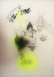 Natálie Vysloužilová, Olympijský oheň míru, perokresba a sprej, ZUŠ J. Valčíka, Ostrava-Poruba