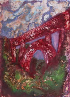 Natálie Vysloužilová, Viadukt Garabit, kombinovaná technika, ZUŠ J. Valčíka, Ostrava