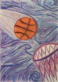 Tereza Koptíková, olejový pastel, ZŠ Alšova Kopřivnice