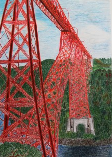 Tomáš Janků, Viadukt Garabit, pastelka, ZŠ Hlučín