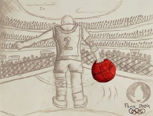 Zoe ALLIX, La Place du Basket, tužka, Limoges FRANCE