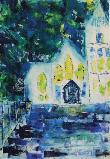 Lucie Hrčková, Kostel sv. Marka, tempera, ZUŠ Valčíka, Ostrava